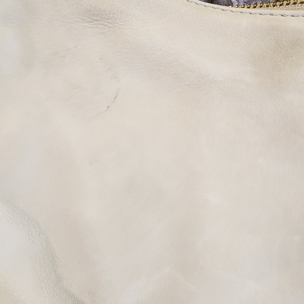 Margot New York Leather Crossbody Bag Cream Adjustable Strap Gold Hardware - Picture 7 of 9